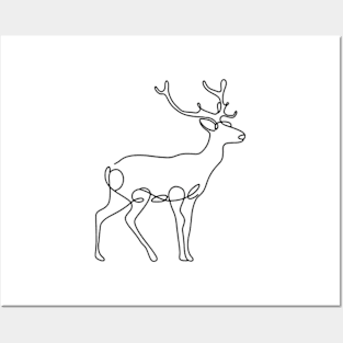 Deer Line Art Posters and Art